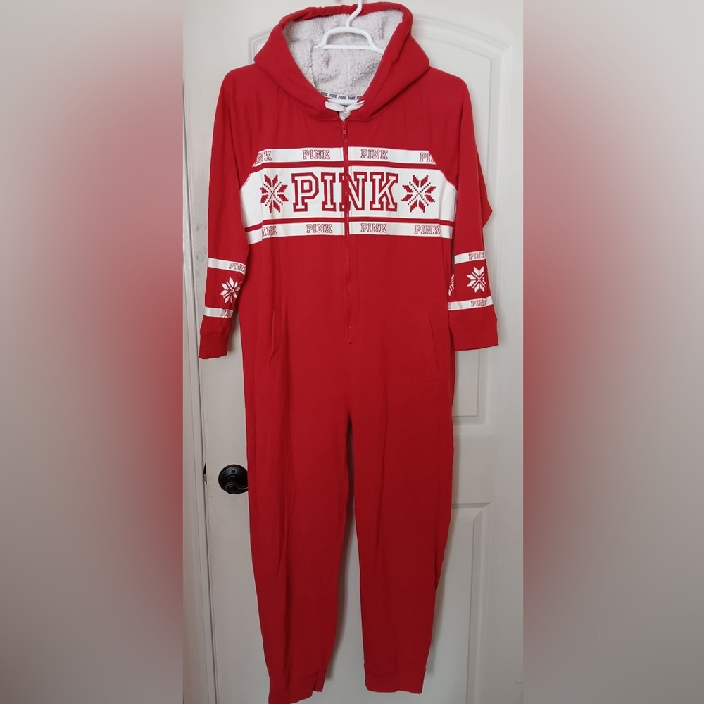 VS PINK ONESIE PAJAMA WITH HOOD - Picture 2 of 11